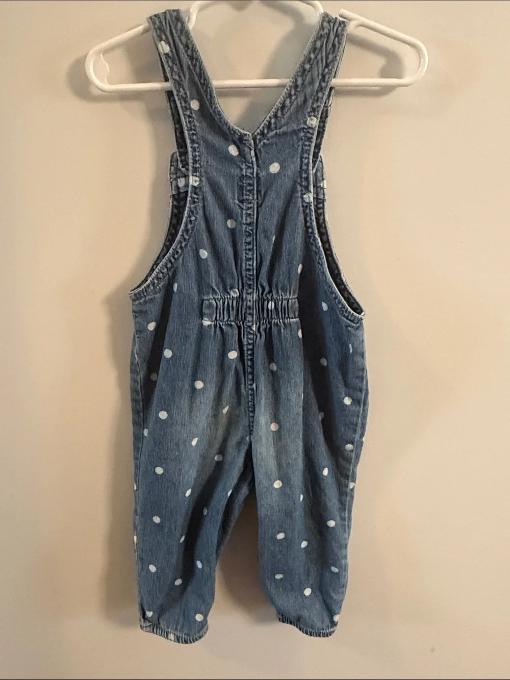 Baby Gap Polka Dot Denim Overalls - Blue